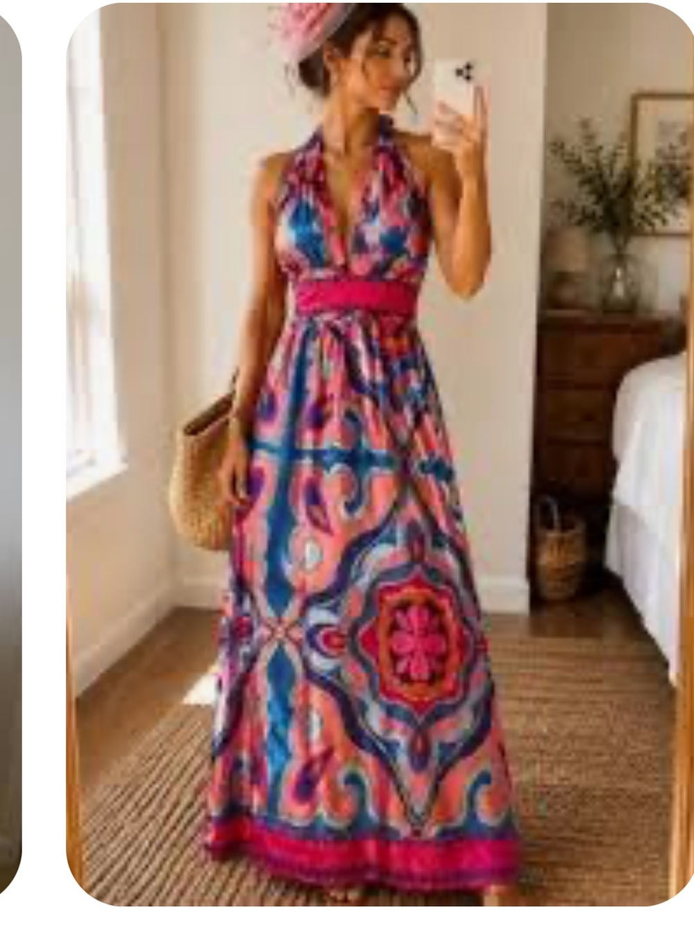 Sugarlips halter maxi Dress in Pink & Blue -